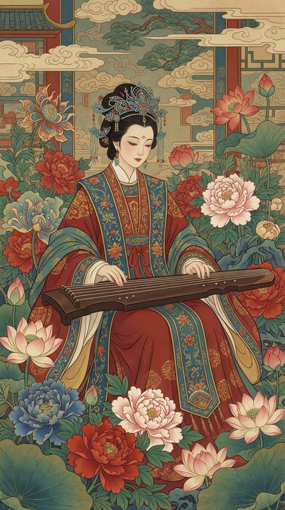 中国工笔重彩画风格，经典国漫