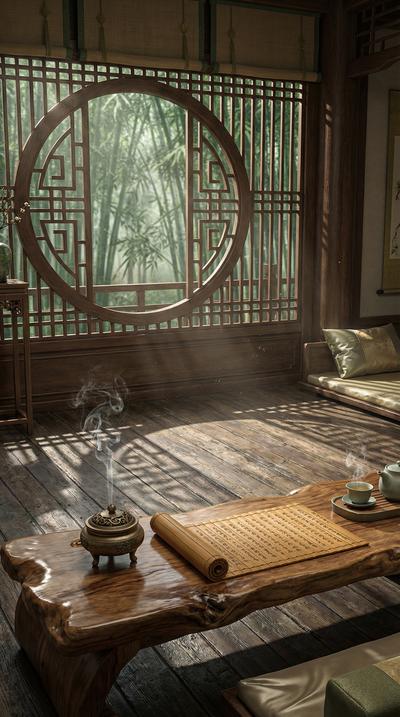 短剧场景：主角书房