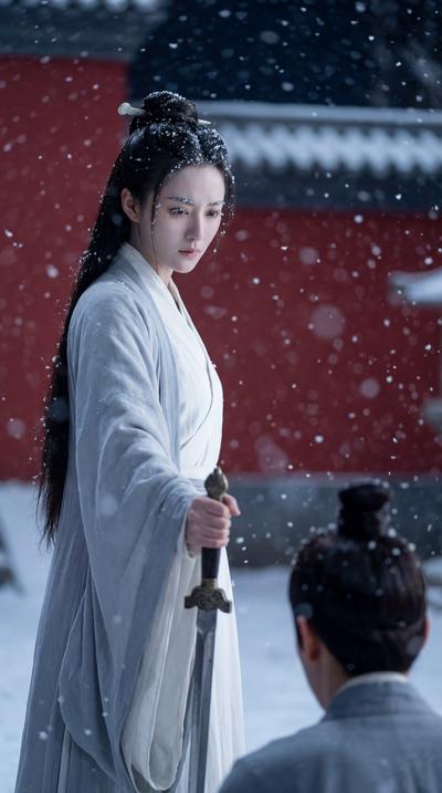 短剧分镜：雪夜授剑（严厉/互动/特写）